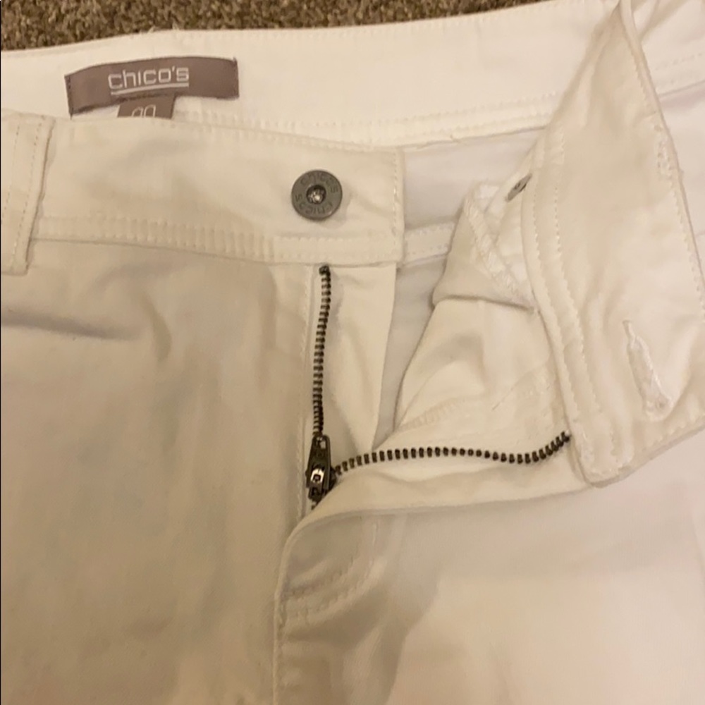 Chico’s 00 white cropped jeans, mint - Picture 3 of 5